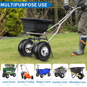 Phepetroll 10-inch flat-free solid tires and wheels with 5/8-inch axle bore for cart and wheelbarrow, 2-pack