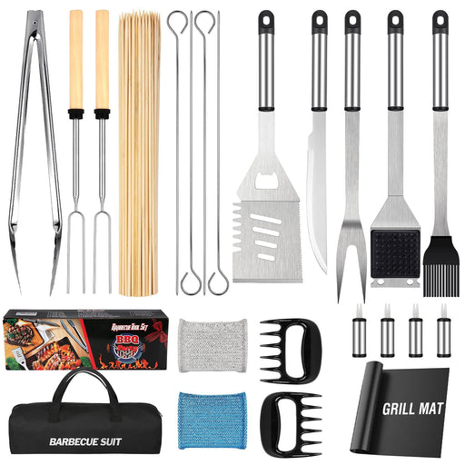 Grill Tools, BBQ Accessories, Grill Accessories, Grill Set for Outdoor Grill, Grill Utensils Stainless Steel Grilling Tools Grill Kit, 122PCS Grilling Gifts for Men Women Christmas - Grill Parts America