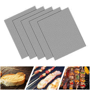 LOOCH BBQ Mesh Grill Mat Set of 5 - Heavy Duty Nonstick Mesh Grilling Mats & Barbecue Accessories - Reusable and Easy to Clean - Works on Gas, Charcoal, Electric Grill and More - 15.75 x 13 Inch - Grill Parts America