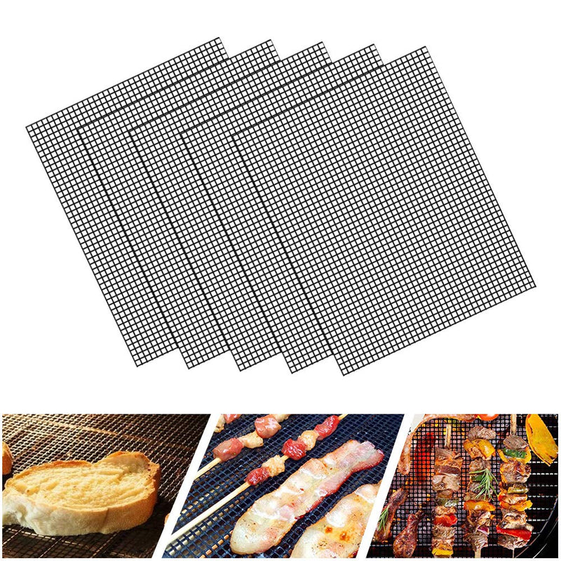 LOOCH BBQ Mesh Grill Mat Set of 5 - Heavy Duty Nonstick Mesh Grilling Mats & Barbecue Accessories - Reusable and Easy to Clean - Works on Gas, Charcoal, Electric Grill and More - 15.75 x 13 Inch - Grill Parts America