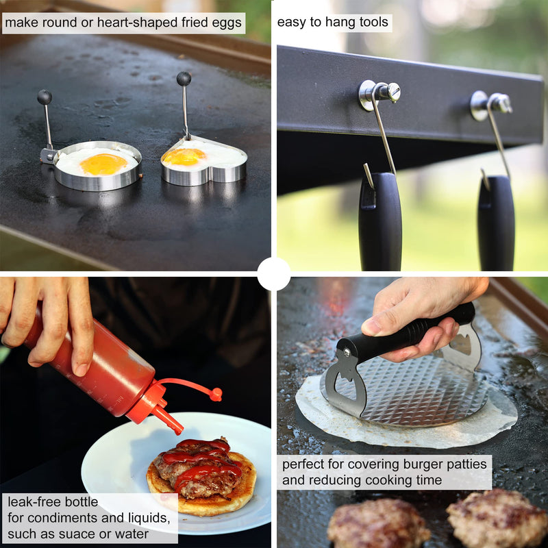 DY DECENT FAMILY Griddle Accessories Kit, 40pc Commercial Grade Flat Top Grill Accessories for Blackstone, Griddle Accessories Set with Melting Dome, Spatula, Scraper, Burger Press, Cleaning Kit - Grill Parts America