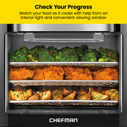 CHEFMAN Multifunctional Digital Air Fryer+ Rotisserie, Dehydrator, Convection Oven, 17 Touch Screen Presets Fry, Roast, Dehydrate, Bake, XL 10L Family Size, Auto Shutoff, Large Easy-View Window, Black - Grill Parts America