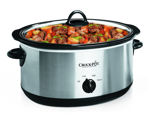 Crock-Pot 7 Quart Oval Manual Slow Cooker, Stainless Steel (SCV700-S-BR), Versatile Cookware for Large Families or Entertaining - Grill Parts America