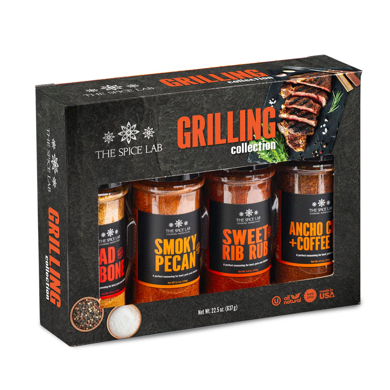 The Spice Lab BBQ Barbecue Spices and Seasonings Set - Ultimate Grilling Accessories Set - Gift Kit for Barbecues, Grilling, and Smoking - Great Gift for Men or Gift for Dad Made in the USA - Grill Parts America