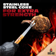 BBQ-AID 3 Piece Grill Set BBQ Accessories - Kitchen Tongs, Metal Spatula & Fork Utensils - Heavy Duty Stainless Steel Barbecue Grill Utensils for Outdoor Grill with Solid Sturdy Wood Handles - Grill Parts America