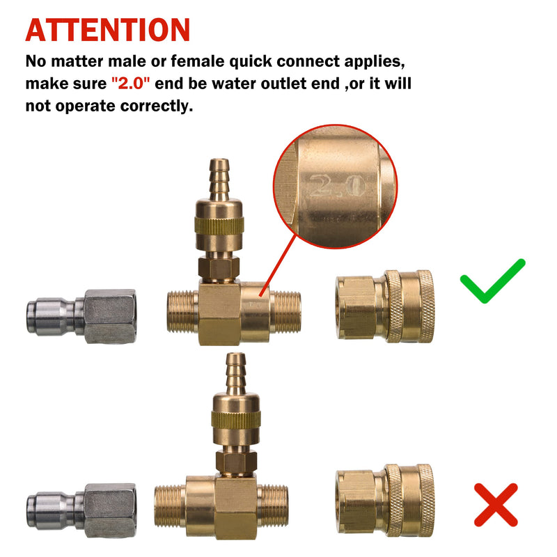 M MINGLE Adjustable Chemical Injector Kit for Pressure Washer, Soap Injector, 3/8 Inch Quick Connector - Grill Parts America