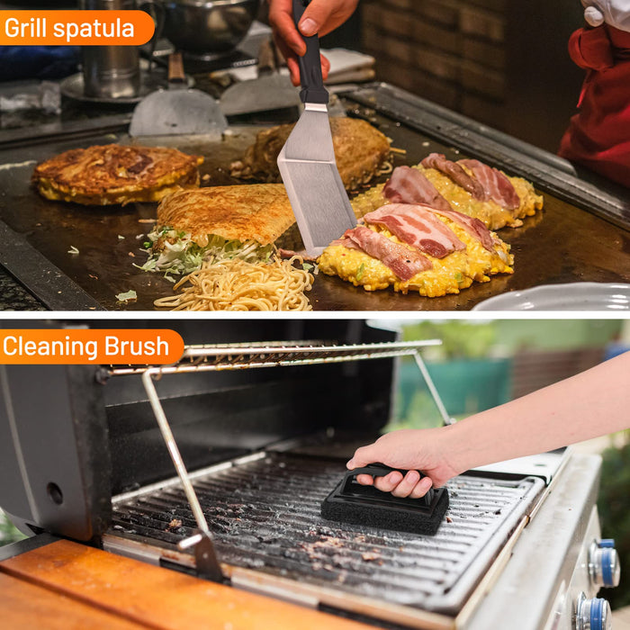 Blackstone Griddle Accessories Kit,10PCS Flat Top Grill Accessories Set for Blackstone and Camp Chef,Stainless Steel Griddle Grill Tools for Outdoor BBQ Teppanyaki Camping - Grill Parts America