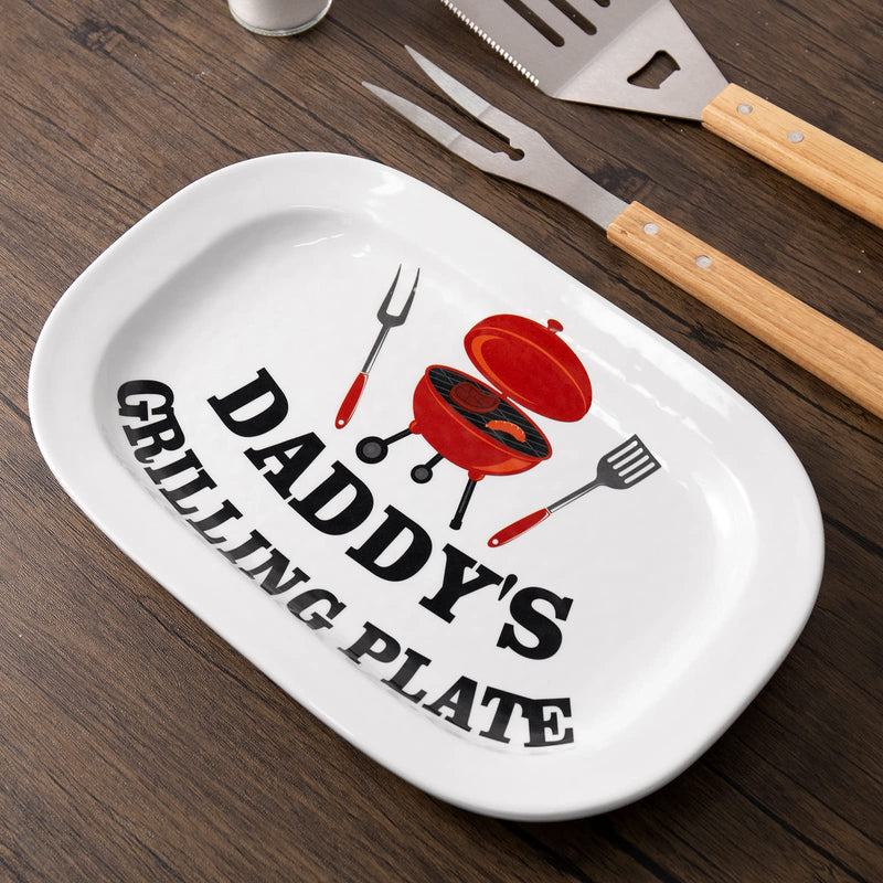 Nefelibata BBQ Daddy Grilling Platter Gift Father’s Day Barbecue Serving Tray Plate Dishes Birthday Valentine's Day Gift Ideas for Him Men Grandparent Dad Outdoor Indoor - Grill Parts America
