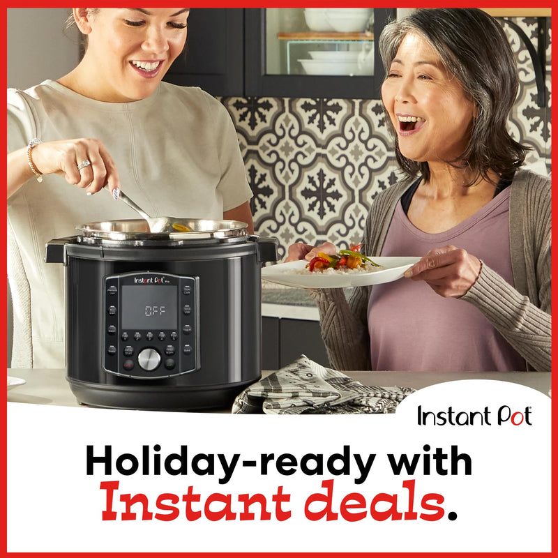 Instant Pot Pro 10-in-1 Pressure Cooker, Slow Cooker, Rice/Grain Cooker, Steamer, Sauté, Sous Vide, Yogurt Maker, Sterilizer, and Warmer, Includes App With Over 800 Recipes, Black, 6 Quart - Grill Parts America
