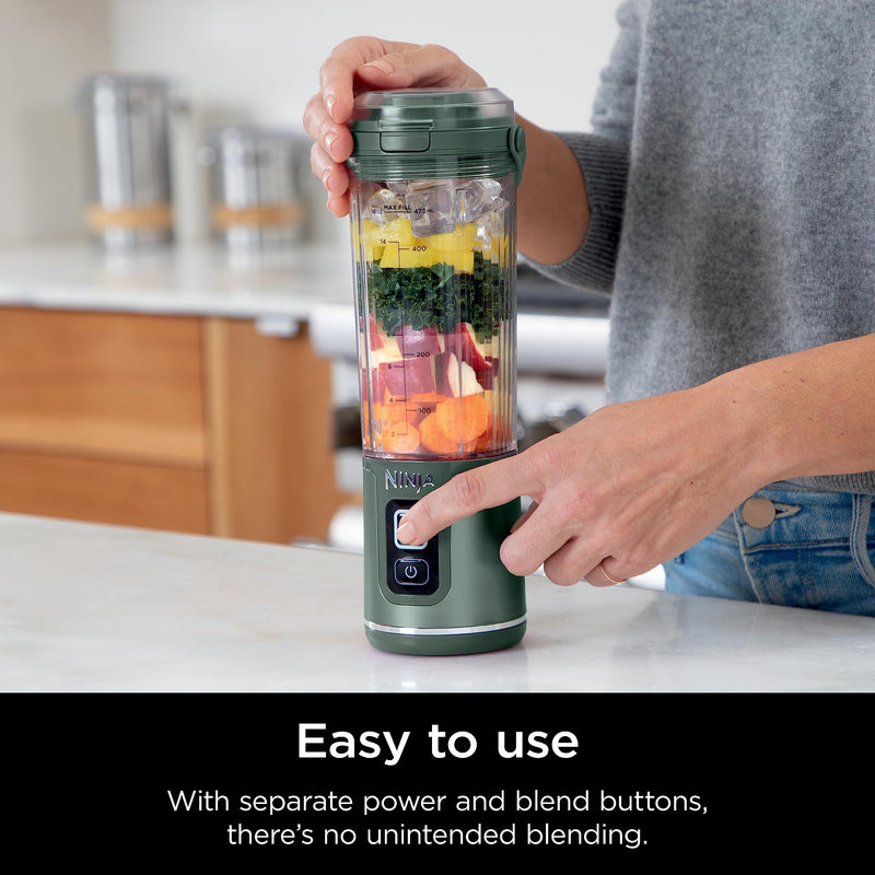 Ninja BC151EM Blast Portable Blender, Cordless, 18oz. Vessel, Personal Blender-for Shakes & Smoothies, BPA Free, Leakproof-Lid & Sip Spout, USB-C Rechargeable, Dishwasher Safe Parts, Forest Green - Grill Parts America