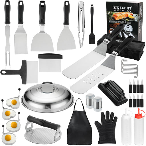 DY DECENT FAMILY Griddle Accessories Kit, 40pc Commercial Grade Flat Top Grill Accessories for Blackstone, Griddle Accessories Set with Melting Dome, Spatula, Scraper, Burger Press, Cleaning Kit - Grill Parts America
