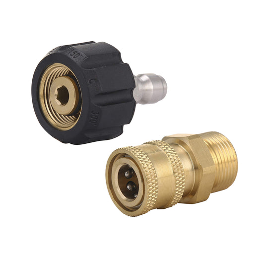 M MINGLE Pressure Washer Adapter Set, Quick Connect Gun to Wand, M22 14mm to 1/4 Inch - Grill Parts America