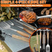 TIVOLI Grill Set 4PC BBQ Tools Set Grill Accessories with BBQ Spatula, BBQ Clips, Brushes, BBQ Forks Heavy Duty Grill Kit Grill Tools for Outdoor Grill with Wood Handles Gift Ideas for Dad Man - Grill Parts America