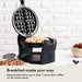 BELLA Classic Rotating Belgian Waffle Maker with Nonstick Plates, Removable Drip Tray, Adjustable Browning Control and Cool Touch Handles, Black - Grill Parts America