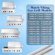 Heat Plate Shield Stainless Steel Gas Burner Cover Grill Replacement Parts for Viking VGBQ 30 in T Series, VGBQ 41 in T Series, VGBQ 53 in T Series, VGBQ30, VGBQ41, VGBQ53, 4 Pack Flame Tamers