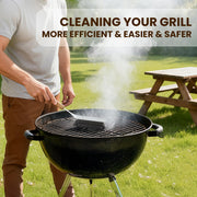 Bristle Free Grill Brush, Safe BBQ Cleaner with Stainless Steel Scraper for Outdoor Grill