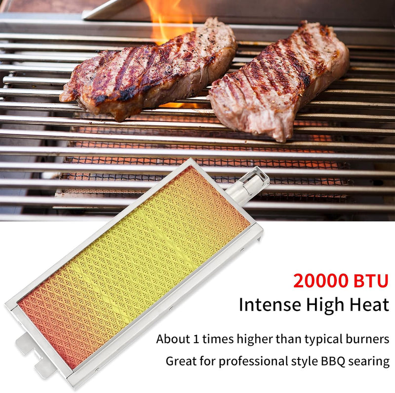20505 Infrared Searing Burner for Bull Grill Replacement Parts for Bull Angus Brahma Lonestar Outlaw Renegade Bullet and Premium 7 Burner Grill Sear Burner for Bull BBQ Grill Accessories