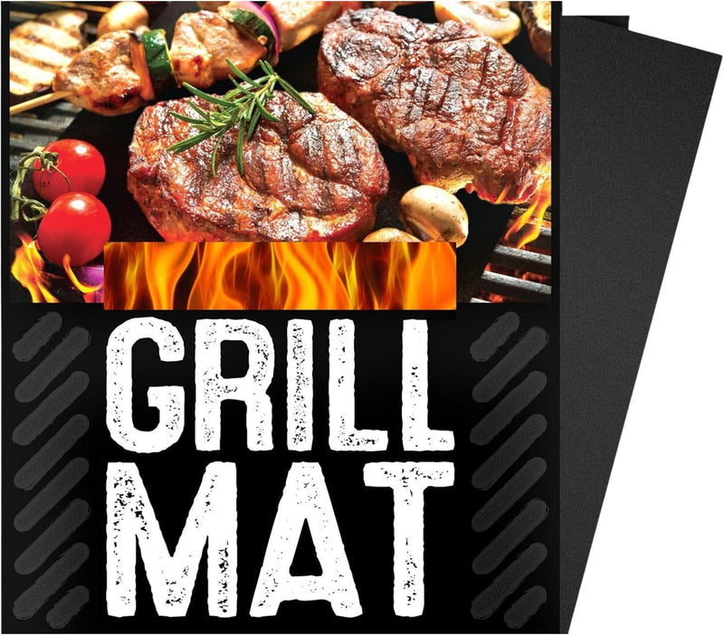 100% Non-Stick BBQ Grill Mat, 5 Pieces, Temperature Resistant -100F to +500F, Reusable and Dishwasher Safe