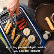 Indoor Grill  Electric Smokeless Grill Portable Korean BBQ, Blue