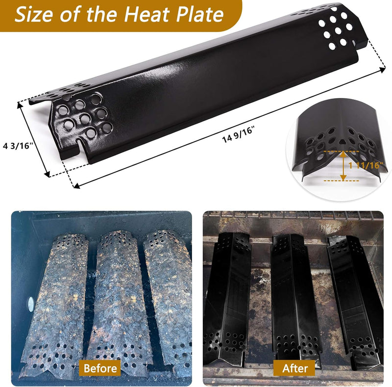 Grill Replacement Parts for Nexgrill 720-0830H, 720-0864, 720-0864M Gas Grills, 4 Pack Grill Burners, Heat Plates Shield and Igniter Replacement Repair Kit for Home Depot Nexgrill 4 Burner 720-0830H