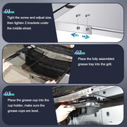 Grease Tray with Catch Pan for Nexgrill, Dyna Glo, Kenmore, BHG, Expert, Backyard Grill, Uniflame, BBQ Pro, BBQ Grillware Grill Replacement Parts, Adjustable 18''-24'' Gas Grill Drip Pan.