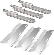 Grill Parts for Jenn-Air 720-0061-LP 720-0099-NG 720-0100-NG 720-0171, 3 Pack Heat Plates and 304 Stainless Steel Grill Burners for Jennair Jenn Air 720-0061 Gas Grill Models