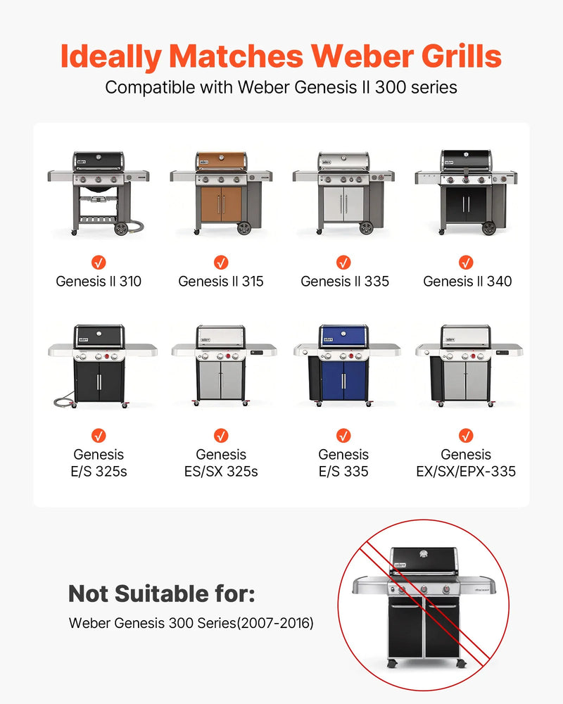 17 in Flavorizer Bars Steel Grill Replacement for Weber Genesis II 300 Series