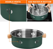 Portable Charcoal Barbecue Grill, 1Pc Small Outdoor Camping Grill (Green)