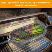 Rotisserie Grill Basket for Napoleon Grill 64000 BBQ Accessories Fit Most Spit Rods of Grills Rotisserie, Stainless Steel