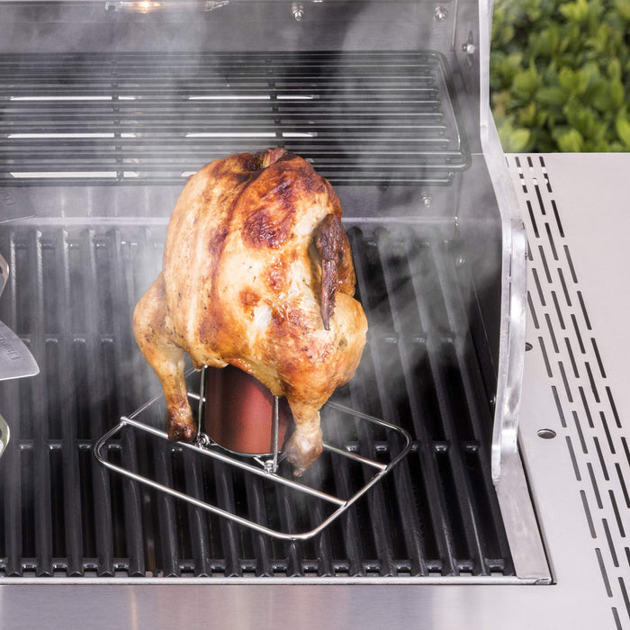 Char-Broil 7884572R08 Grill Plus Beer Can Chicken Roasting Rack, Silver - Grill Parts America