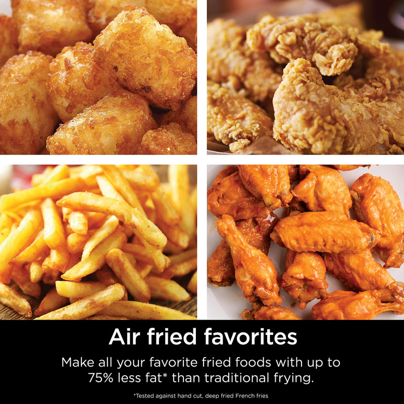Ninja Air Fryer, Roast, Bake, Air Fry, Roast, Broil, Reheats, & Dehydrates, 4-in-1, Fries, Frozen Food, Veggies, and Juicy Meat, Less Oil, Easy Meals, Healthy Meals, Compact, 4 QT, Grey, AF101 - Grill Parts America