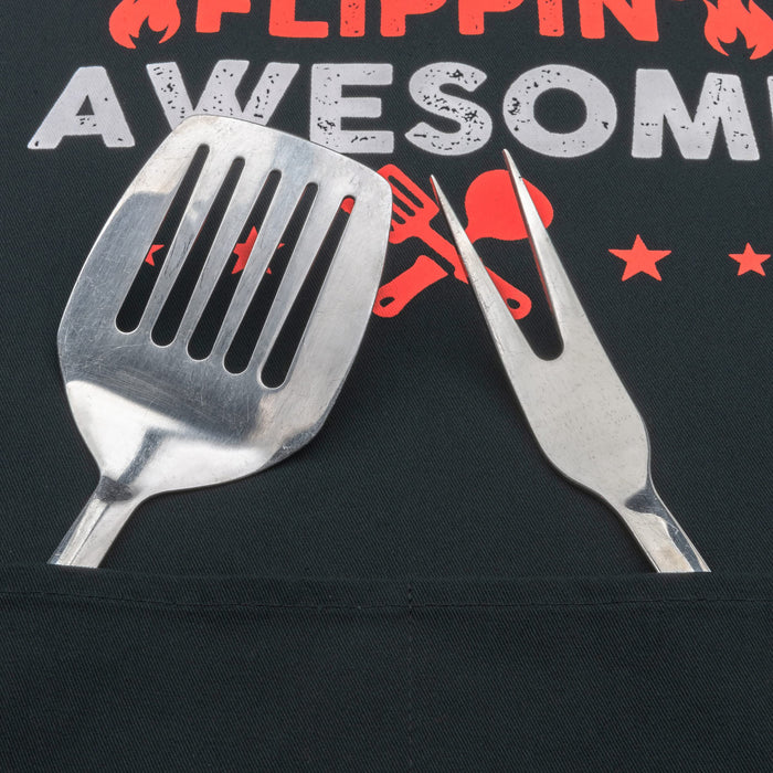 FixGrub Dad BBQ Apron, Funny Apron, Grill Apron, Chef Apron with 3 Pockets, Bottle Opener, Towel and Gift Box, 100% Cotton, Ideal Birthday, Christmas and Father's Day Gift for Men - Grill Parts America