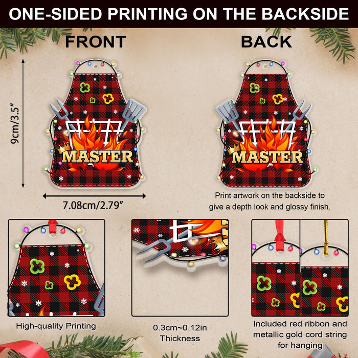 MUCHNEE BBQ Christmas Ornament 2024, Smoker BBQ Gifts, Barbecue Gift, Funny BBQ Apron Acrylic Ornaments, Birthday Xmas for BBQ Lovers Family Friends, King of The Grill Xmas Tree Decor - Grill Parts America