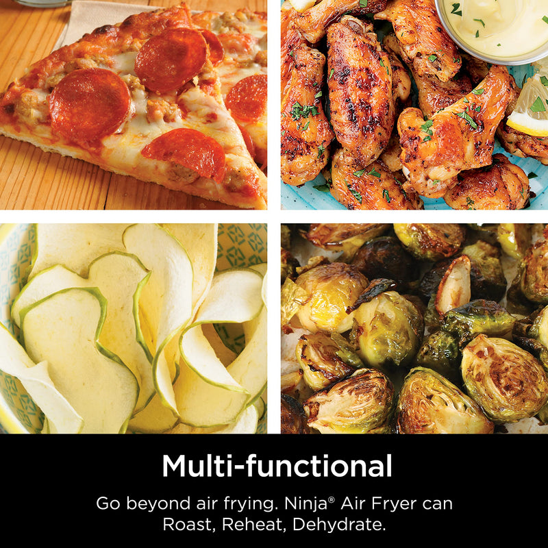 Ninja Air Fryer, Roast, Bake, Air Fry, Roast, Broil, Reheats, & Dehydrates, 4-in-1, Fries, Frozen Food, Veggies, and Juicy Meat, Less Oil, Easy Meals, Healthy Meals, Compact, 4 QT, Grey, AF101 - Grill Parts America