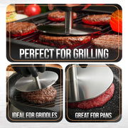 TheDOM 6" Heavy Duty Smash Burger Press, Burger Smasher, Hamburger Press, Bacon Press, Meat Press, Grill Press, Patty Press, Griddle Press, Meat Smasher, Burger Press Smashburger - Grill Parts America
