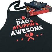 FixGrub Dad BBQ Apron, Funny Apron, Grill Apron, Chef Apron with 3 Pockets, Bottle Opener, Towel and Gift Box, 100% Cotton, Ideal Birthday, Christmas and Father's Day Gift for Men - Grill Parts America