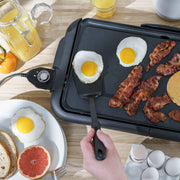 bella Electric Griddle with Warming Tray - Smokeless Indoor Grill, Nonstick Surface, Adjustable Temperature & Cool-touch Handles, 10" x 18", Copper/Black - Grill Parts America