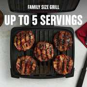 GEORGE FOREMAN® Contact Submersible™ Grill, 5-Serving Grill - Adjustable Temperature Control, Black Plates, Wash the entire grill - Grill Parts America