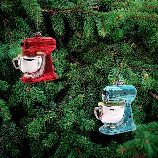 Glittery Stand Mixer Ornaments, 2 Assorted Designs, Christmas Decoration, Holiday Baking Theme, 4 Inches - Grill Parts America