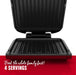 George Foreman 4-Serving Removable Plate Electric Grill and Panini Press, George Tough Non-Stick Coating, Drip Tray Catches Grease, Black - Grill Parts America