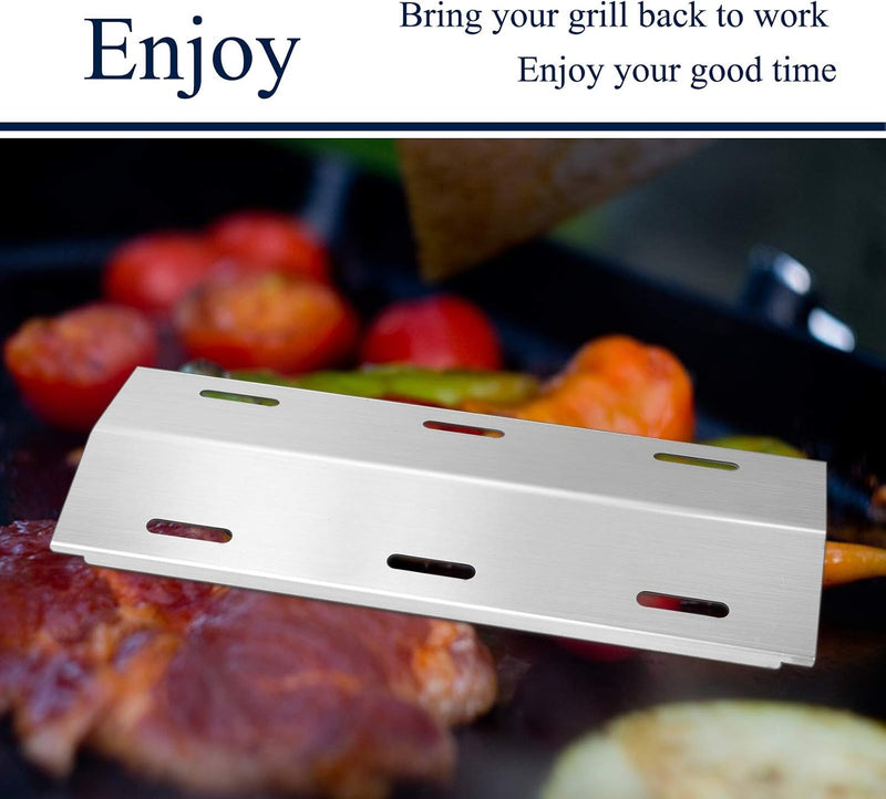 16 7/8" X 6 9/16" BBQ Gas Grill Replacement Parts, Stainless Steel Grill Heat Plates Shield Heat Tent Burner Cover for Ducane 30400040, 30400042, 30400043, 30400045, 30558501, S5200, 3-Pack