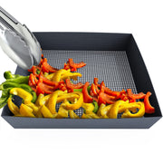 Kona Smoker & Grill Basket - For Veggies, Fish, Nuts, Cheese - 600 Degree Premium Mesh Nonstick Grilling Basket/Grill Net - Essential Grilling Accessories For Outdoor Grill & BBQ, 12x12x3 Inch - Grill Parts America