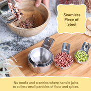 Simply Gourmet Measuring Cups and Spoons Set of 12, 304 Premium Stainless Steel, Stackable Cups Long Handle Spoons Fits Narrow Jars, Kitchen Gadgets for Liquid & Dry Ingredients Cooking Baking - Grill Parts America