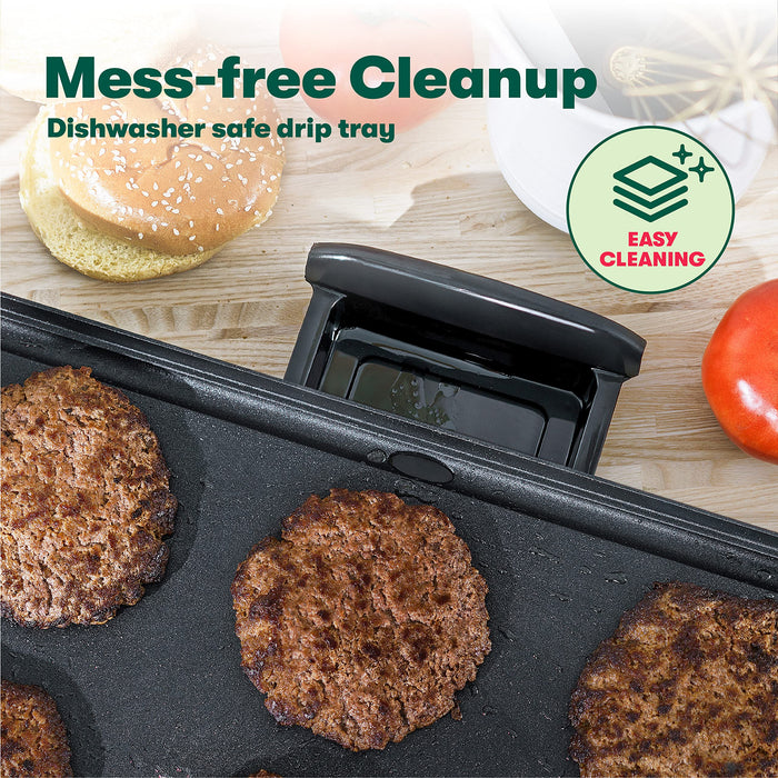 bella Electric Griddle with Warming Tray - Smokeless Indoor Grill, Nonstick Surface, Adjustable Temperature & Cool-touch Handles, 10" x 18", Copper/Black - Grill Parts America