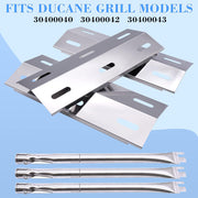 Grill Replacement Parts for Ducane 30400040 Parts, Repair Kit for Ducane Gas Barbecue Grill 3100, 3200, 3400 Replacement Burner Tube Heat Plate Shield DUCHD1, 30500048, 30500602, DUCHP1