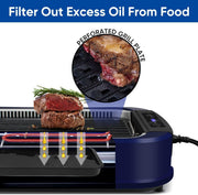 Indoor Grill  Electric Smokeless Grill Portable Korean BBQ, Blue