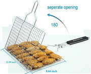 AIGMM Portable Stainless Steel BBQ Barbecue Grilling Basket - Grill Parts America