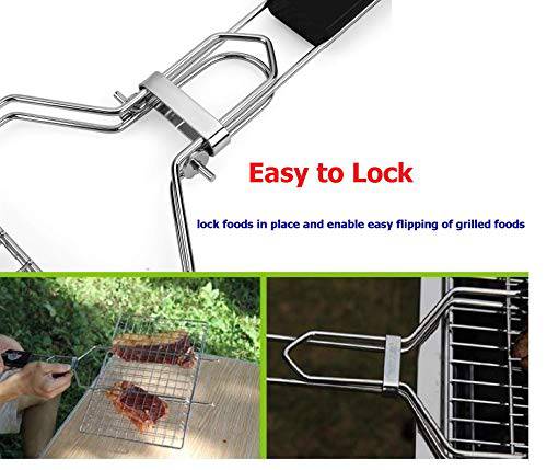 AIGMM Portable Stainless Steel BBQ Barbecue Grilling Basket - Grill Parts America