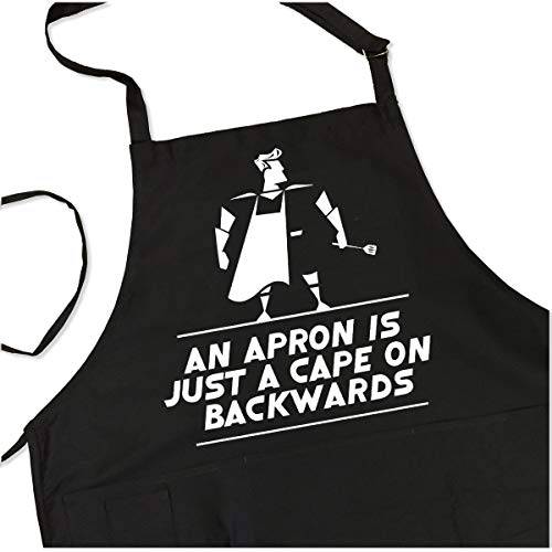 BBQ Grill Apron - Apron is Just a Cape on Backwards - Funny Superhero Apron - Grill Parts America