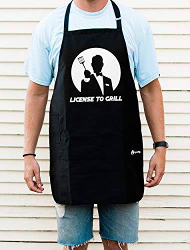 License To Grill - BBQ Grill Apron - Funny Apron - Grill Parts America